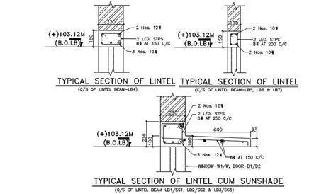 steel lintels detail drawings